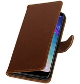 Pull Up Bookstyle voor Samsung Galaxy A6 Plus 2018 Bruin