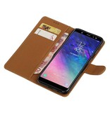 Pull Up Bookstyle voor Samsung Galaxy A6 Plus 2018 Bruin