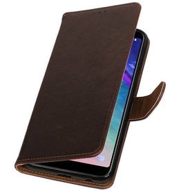 Pull Up Bookstyle voor Samsung Galaxy A6 Plus 2018 Mocca