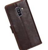 Pull Up Bookstyle voor Samsung Galaxy A6 Plus 2018 Mocca