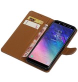 Pull Up Bookstyle für Samsung Galaxy A6 Plus 2018 Mocca