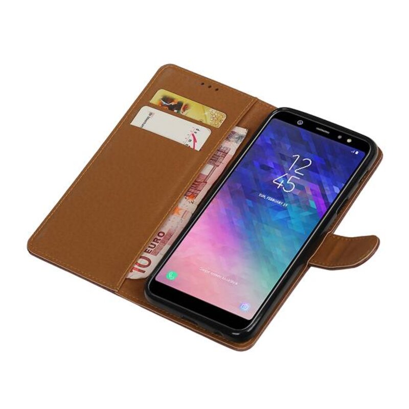 Pull Up Bookstyle per Samsung Galaxy A6 Plus 2018 Mocca