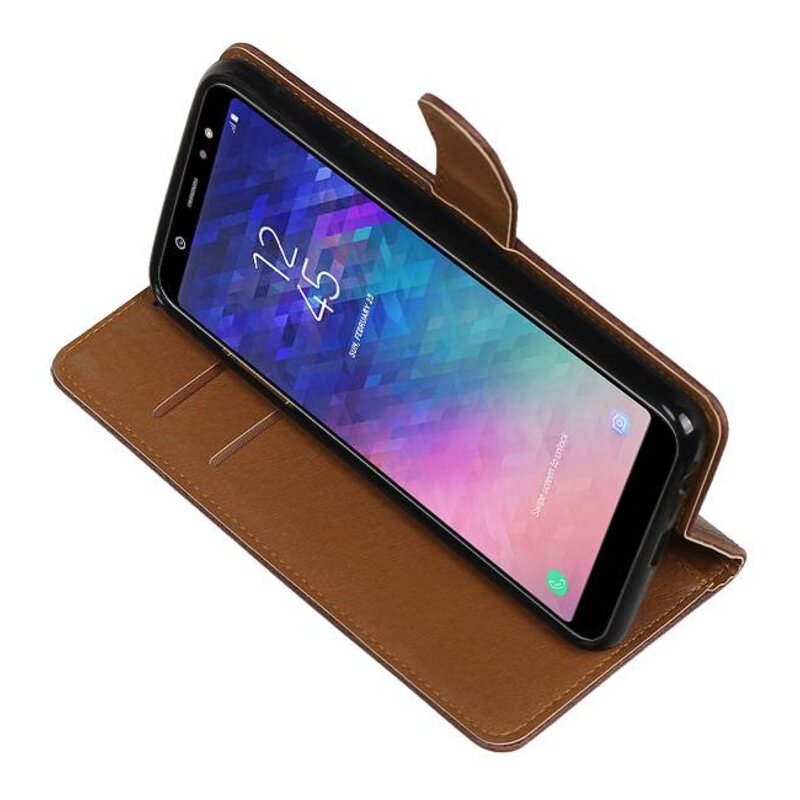 Pull Up Bookstyle for Samsung Galaxy A6 Plus 2018 Mocca
