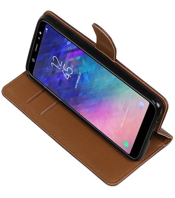 Pull Up Bookstyle pour Samsung Galaxy A6 Plus 2018 Mocca