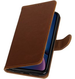 Ziehen Sie Bookstyle für iPhone XR Brown hoch