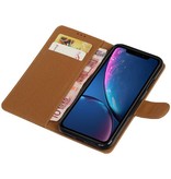 Pull Up Bookstyle voor iPhone XR Bruin