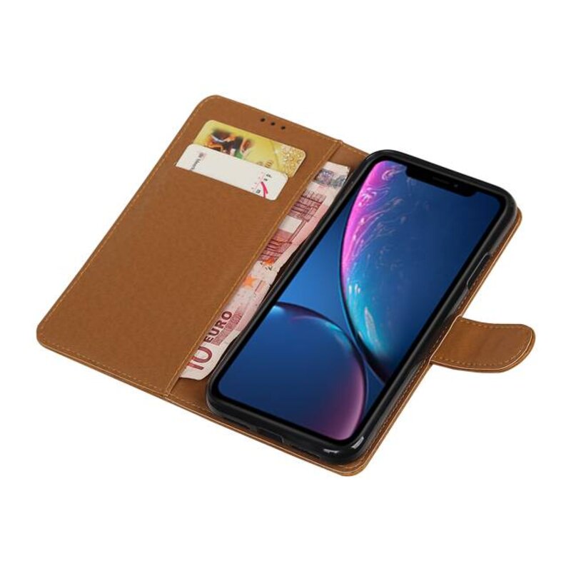 Træk op Bookstyle til iPhone XR Brown