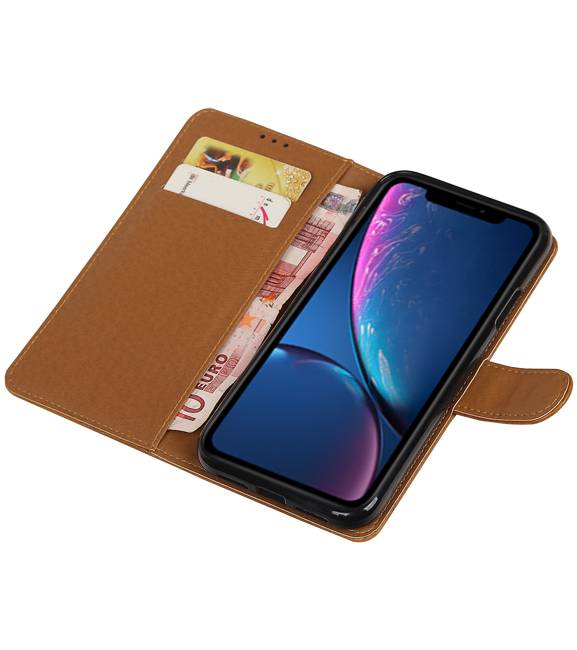 Pull Up Bookstyle voor iPhone XR Bruin