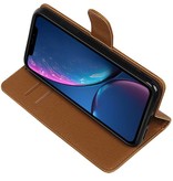 Pull Up Bookstyle voor iPhone XR Bruin