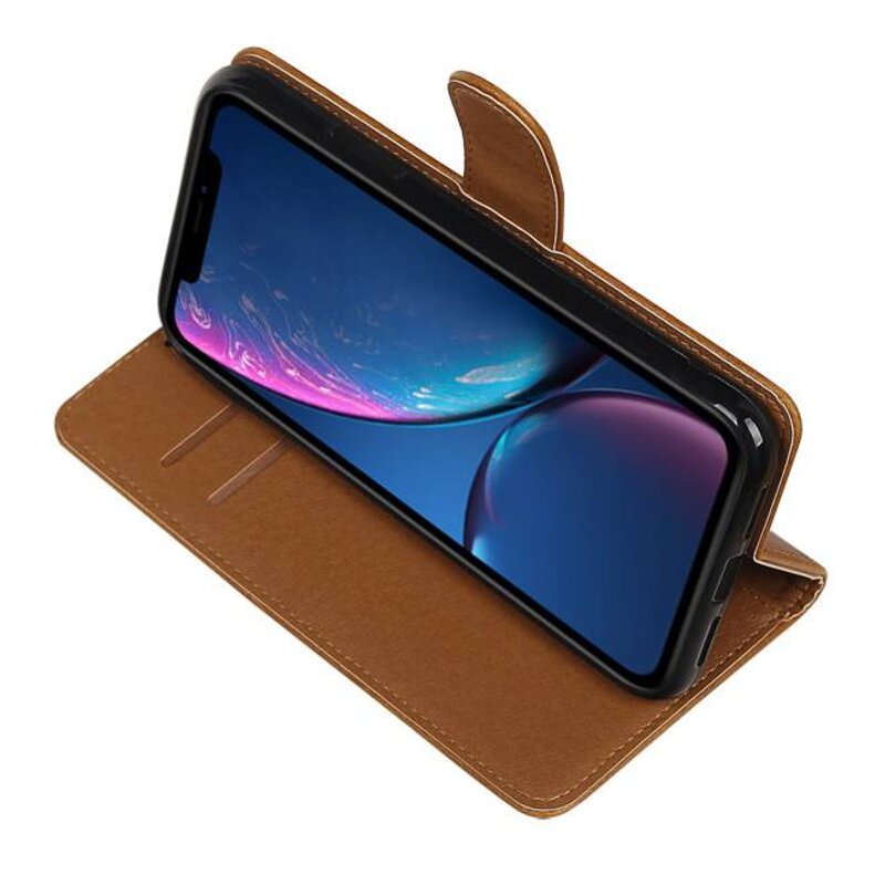 Træk op Bookstyle til iPhone XR Brown
