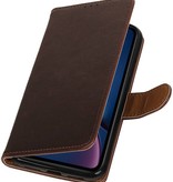 Pull Up Bookstyle voor iPhone XR Mocca