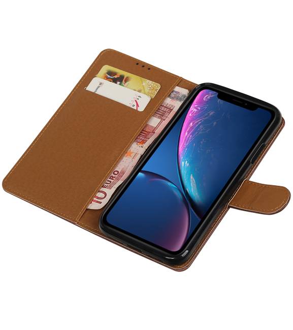 Ziehen Sie Bookstyle für iPhone XR Mocca hoch