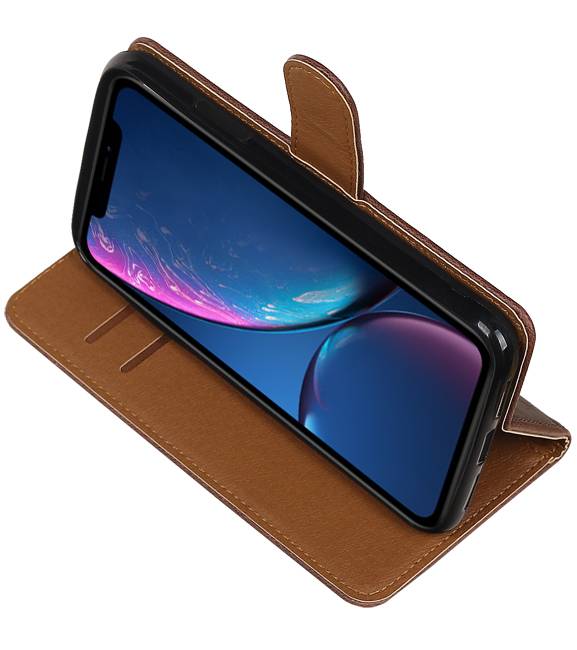Pull Up Bookstyle voor iPhone XR Mocca
