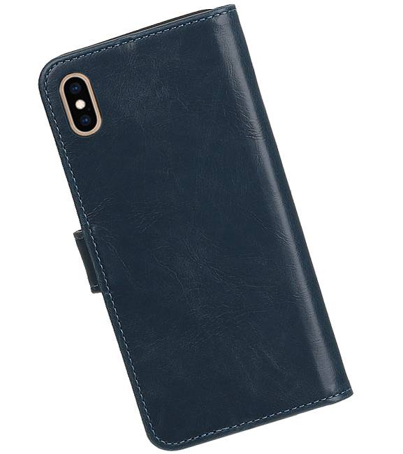 Pull Up Bookstyle voor iPhone XS Max Blauw