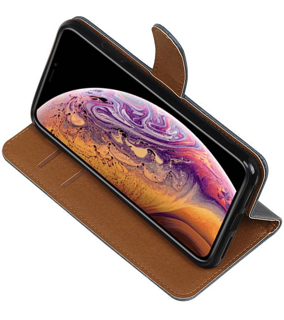 Pull Up Bookstyle voor iPhone XS Max Blauw