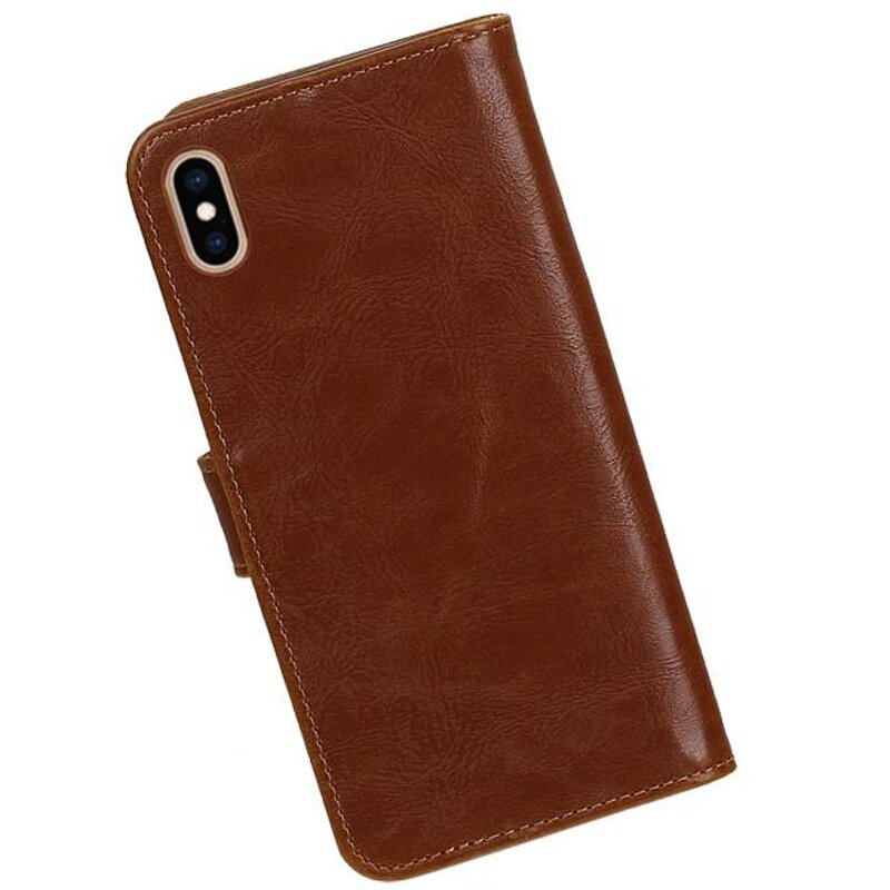 Style de livre Pull Up pour iPhone XS Max Marron