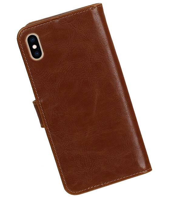 Style de livre Pull Up pour iPhone XS Max Marron