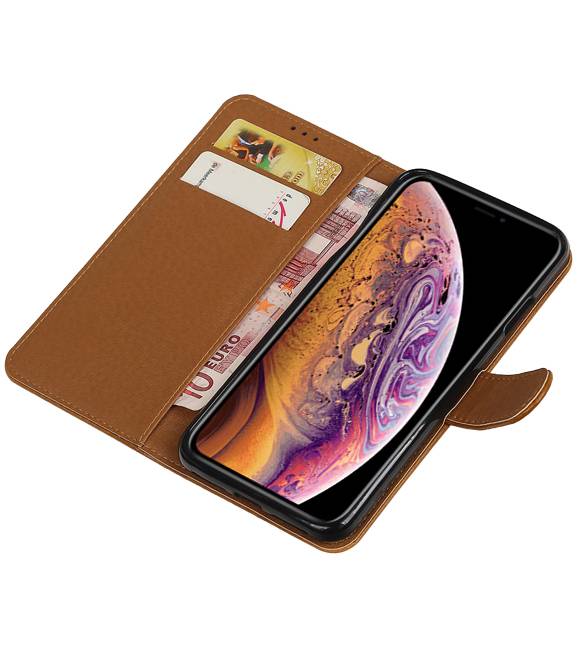 Style de livre Pull Up pour iPhone XS Max Marron