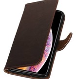 Pull Up Bookstyle voor iPhone XS Max Mocca