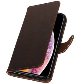 Style de livre Pull Up pour iPhone XS Max Mocca