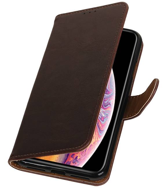 Pull Up Bookstyle voor iPhone XS Max Mocca