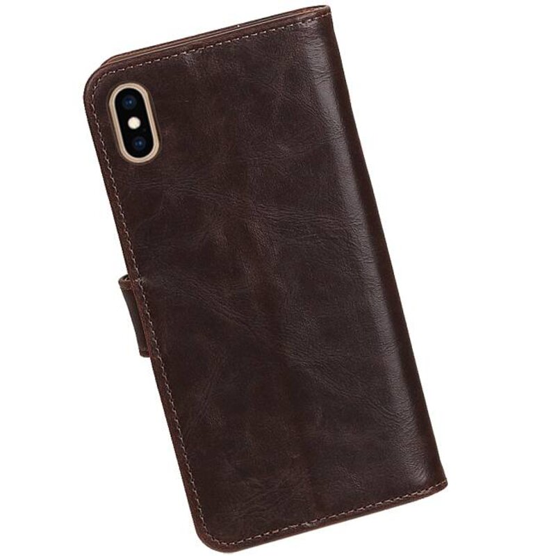 Style de livre Pull Up pour iPhone XS Max Mocca