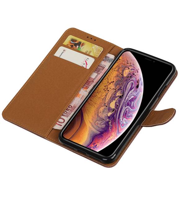 Pull Up Bookstyle voor iPhone XS Max Mocca