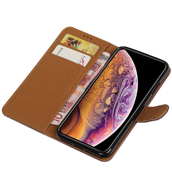 Style de livre Pull Up pour iPhone XS Max Mocca