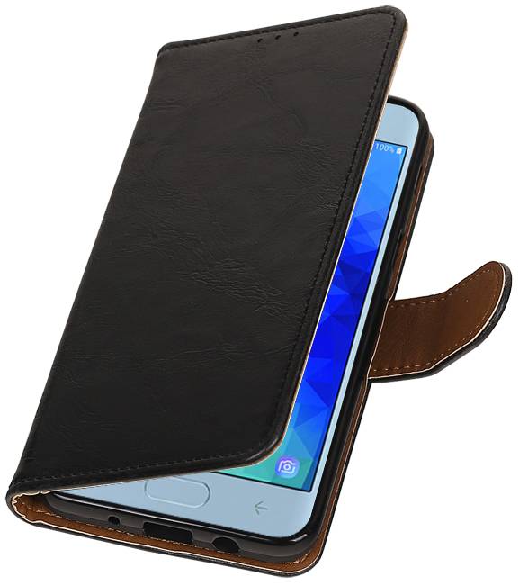 Pull Up Bookstyle voor Samsung Galaxy J3 2018 Zwart