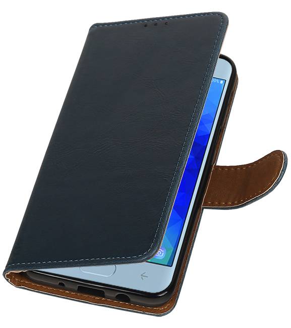 Pull Up Bookstyle voor Samsung Galaxy J3 2018 Blauw