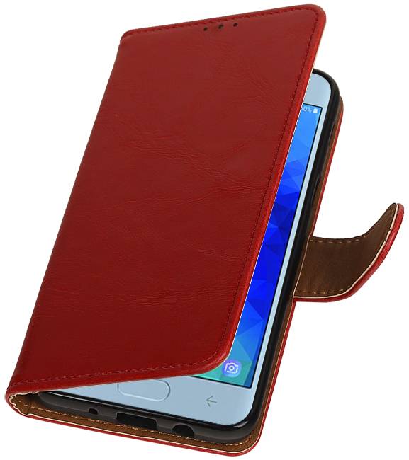 Pull Up Bookstyle voor Samsung Galaxy J3 2018 Rood