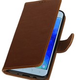 Pull Up Bookstyle voor Samsung Galaxy J3 2018 Bruin