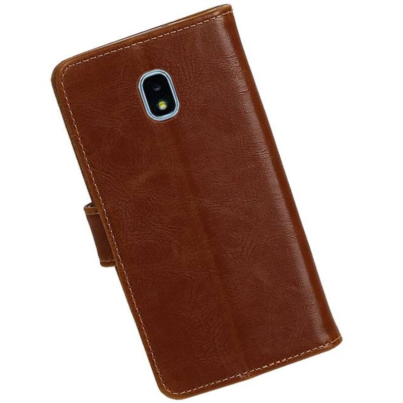 Pull Up Bookstyle pour Samsung Galaxy J3 2018 Marron