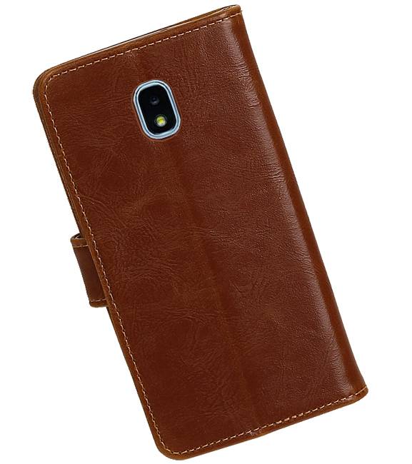 Pull Up Bookstyle for Samsung Galaxy J3 2018 Brown