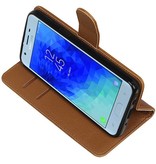 Pull Up Bookstyle for Samsung Galaxy J3 2018 Brown