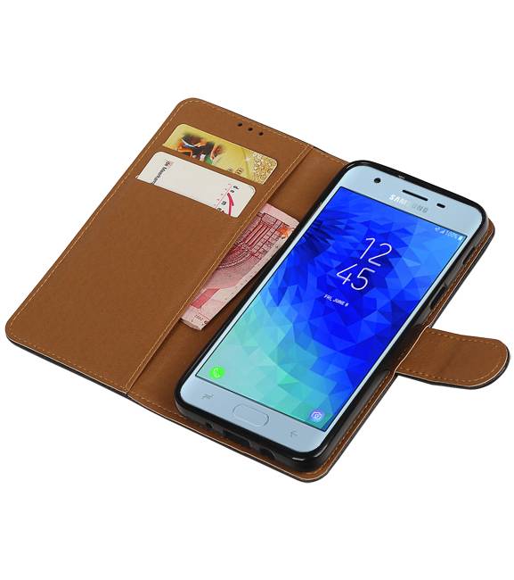 Pull Up Bookstyle für Samsung Galaxy J4 2018 Schwarz