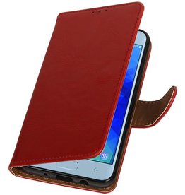 Style de livre Pull Up pour Samsung Galaxy J4 2018 rouge