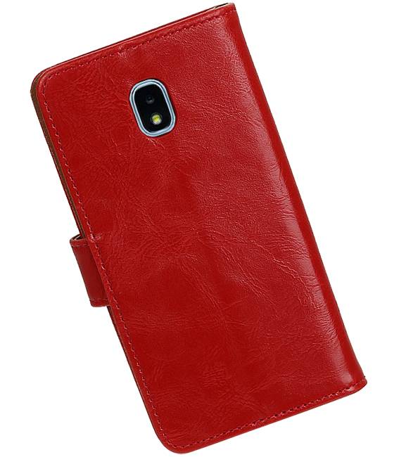 Pull Up Bookstyle voor Samsung Galaxy J4 2018 Rood