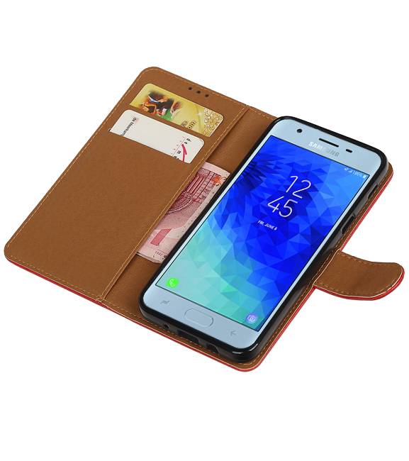 Pull Up Bookstyle for Samsung Galaxy J4 2018 Red