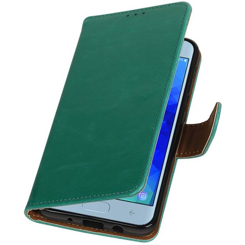 Pull Up Bookstyle pour Samsung Galaxy J4 2018 Vert
