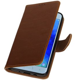 Pull Up Bookstyle for Samsung Galaxy J4 2018 Brown