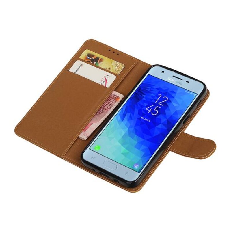 Pull Up Bookstyle for Samsung Galaxy J4 2018 Brown