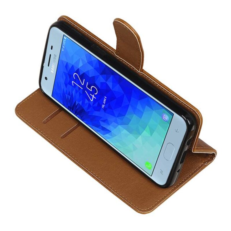 Pull Up Bookstyle pour Samsung Galaxy J4 2018 Brown
