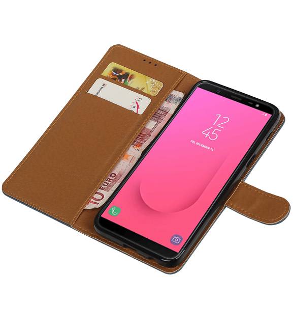 Pull Up Bookstyle pour Samsung Galaxy J8 Bleu