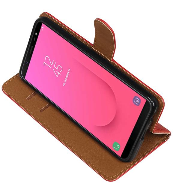 Pull Up Bookstyle pour Samsung Galaxy J8 Rouge