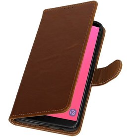 Style de livre Pull Up pour Samsung Galaxy J8 Brown