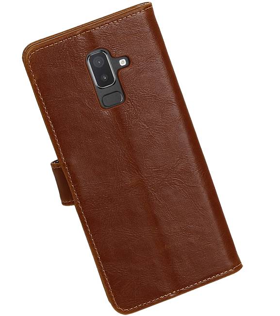 Style de livre Pull Up pour Samsung Galaxy J8 Brown