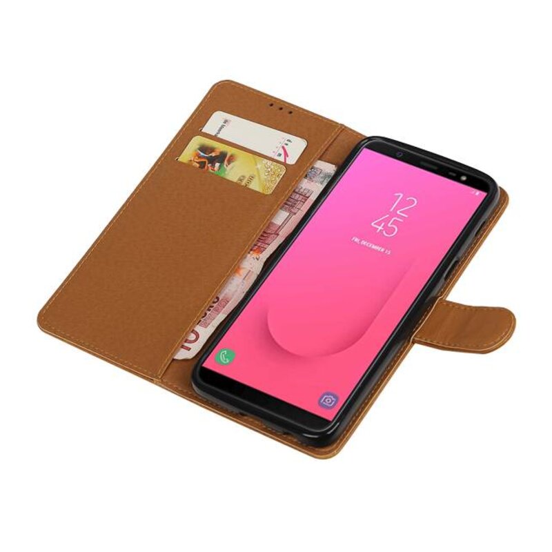Pull Up Bookstyle for Samsung Galaxy J8 Brown