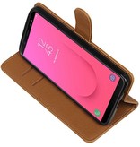 Style de livre Pull Up pour Samsung Galaxy J8 Brown