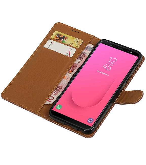 Pull Up Bookstyle per Samsung Galaxy J8 Mocca